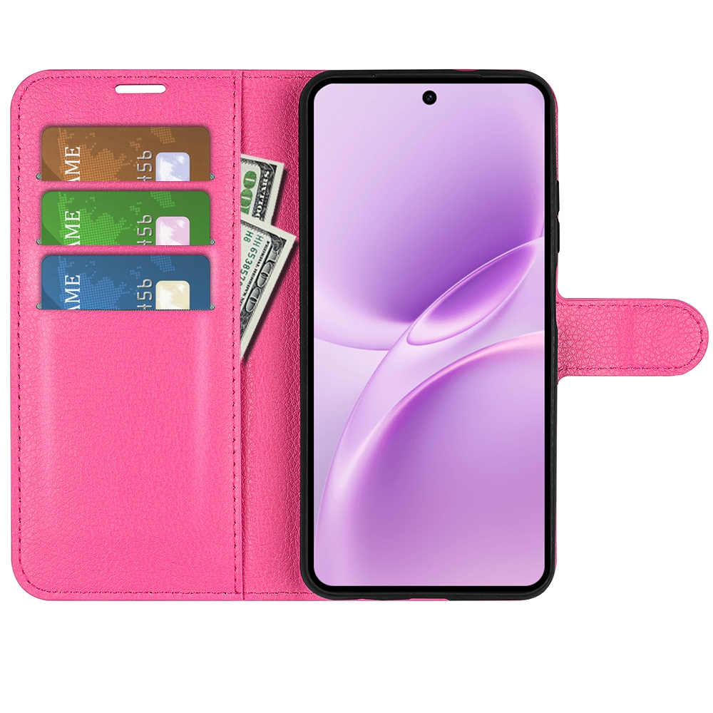 Litchi knížkové pouzdro na Vivo V70 FE 5G - rose