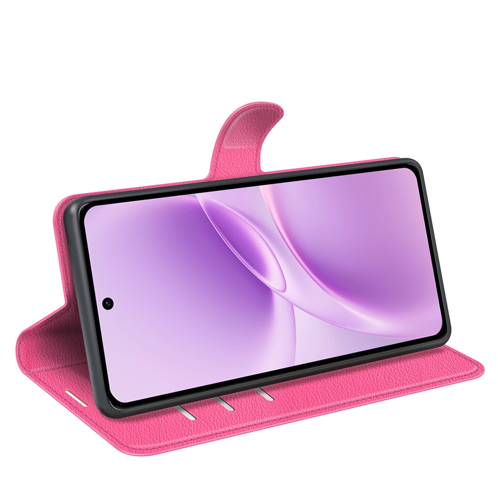 Litchi knížkové pouzdro na Vivo V70 FE 5G - rose