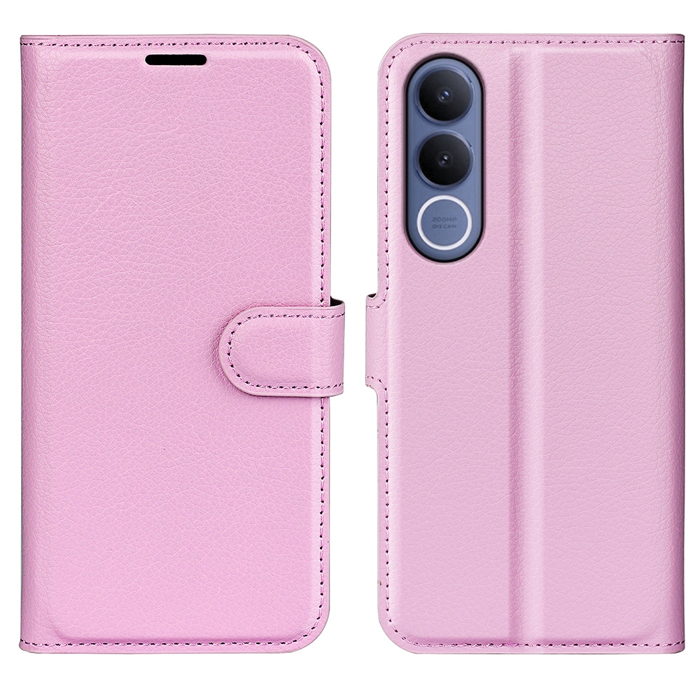 Litchi knížkové pouzdro na Vivo V70 FE 5G - růžové