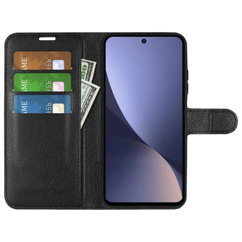 Litchi knížkové pouzdro na Xiaomi 13 Pro - černé