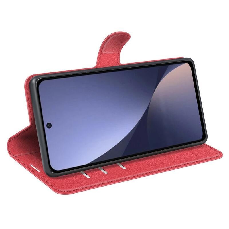 Litchi knížkové pouzdro na Xiaomi 13 Pro - červené