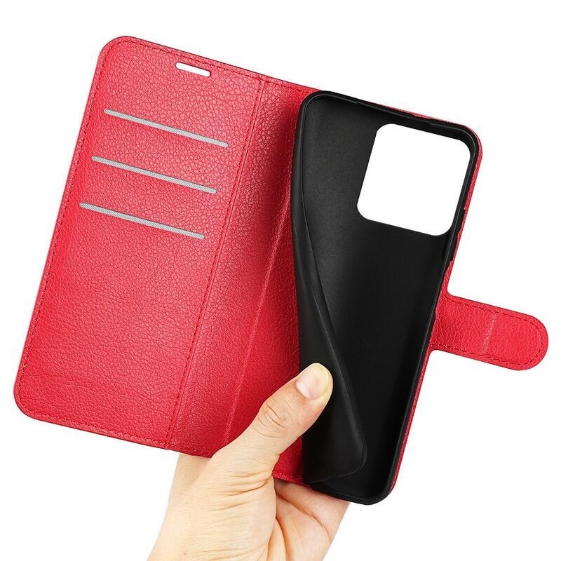 Litchi knížkové pouzdro na Xiaomi 13 Pro - červené