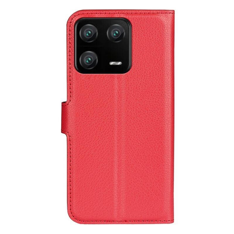 Litchi knížkové pouzdro na Xiaomi 13 Pro - červené