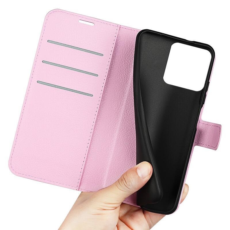 Litchi knížkové pouzdro na Xiaomi 13 Pro - růžové