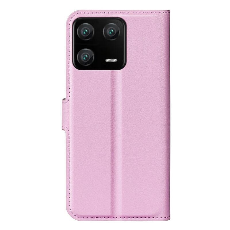 Litchi knížkové pouzdro na Xiaomi 13 Pro - růžové