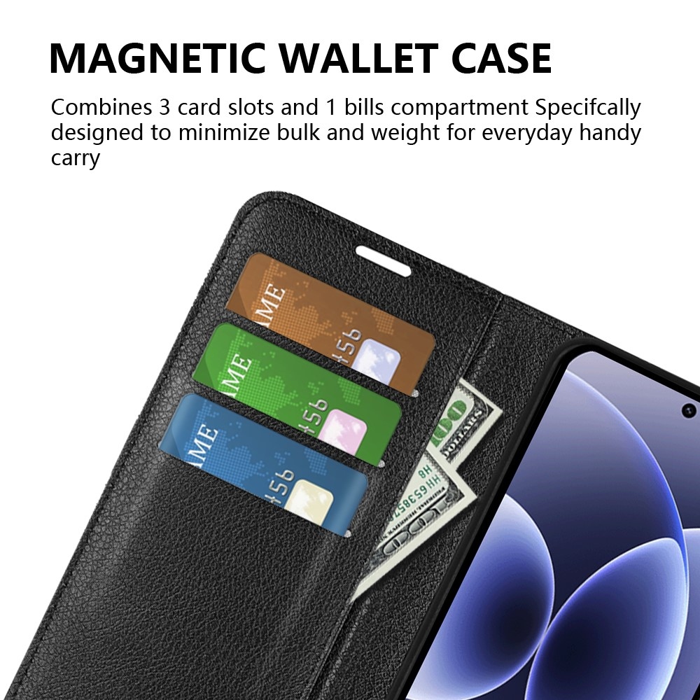 Litchi knížkové pouzdro na Xiaomi 17 - černé