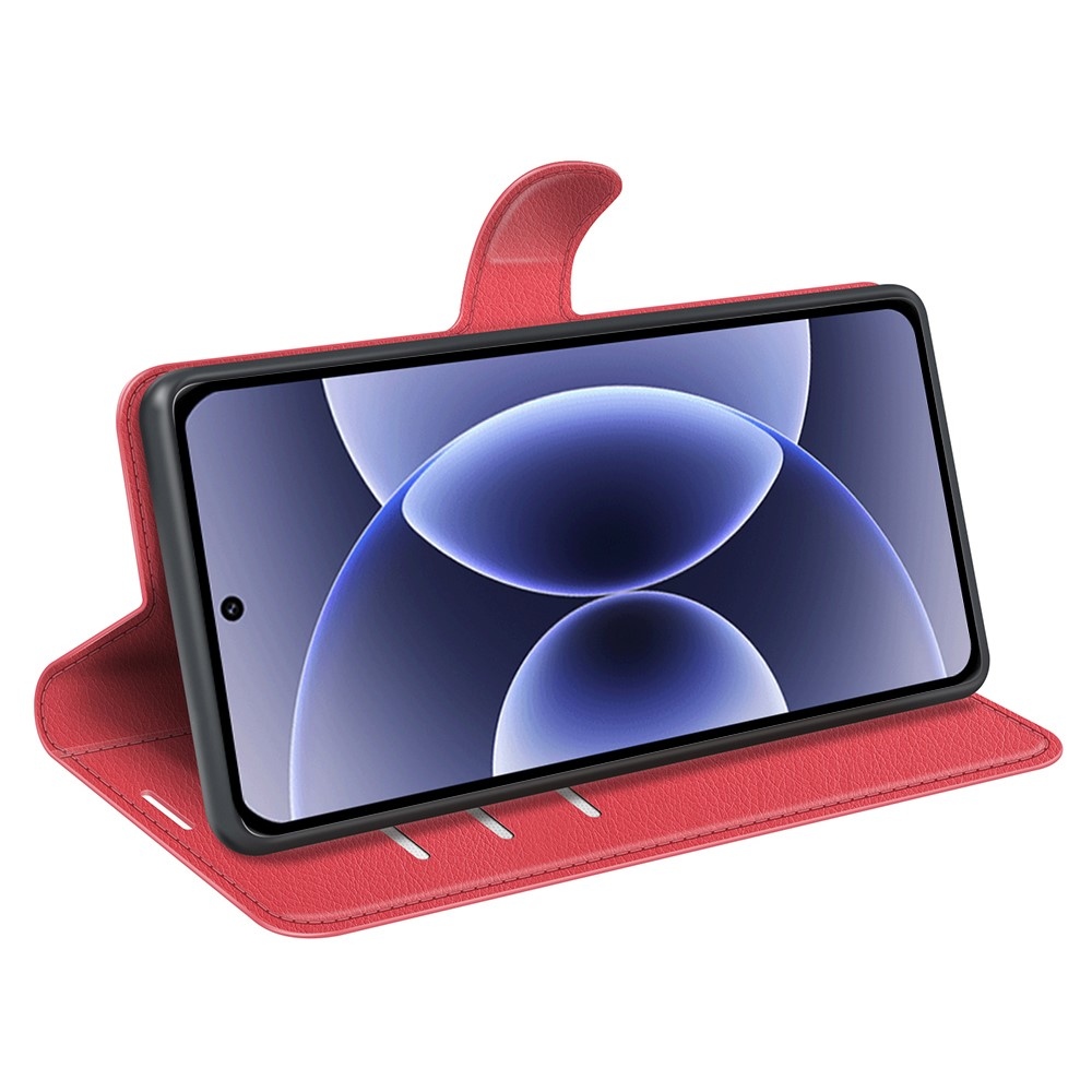 Litchi knížkové pouzdro na Xiaomi 17 - červené