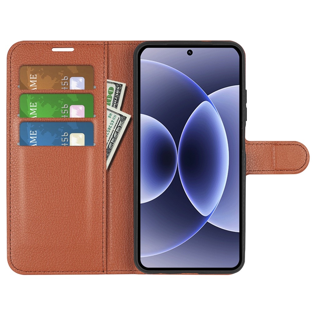 Litchi knížkové pouzdro na Xiaomi 17 - hnědé