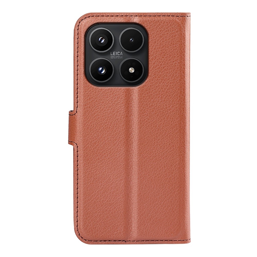 Litchi knížkové pouzdro na Xiaomi 17 - hnědé