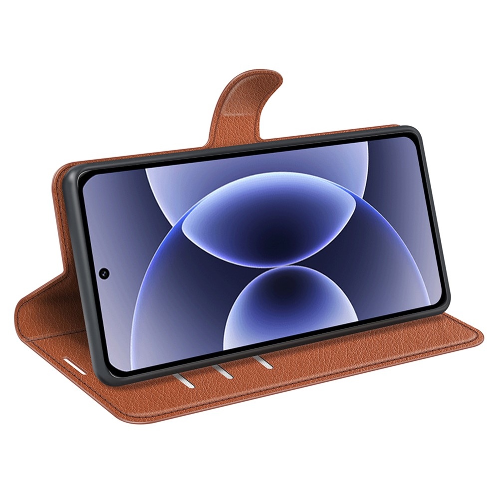 Litchi knížkové pouzdro na Xiaomi 17 - hnědé