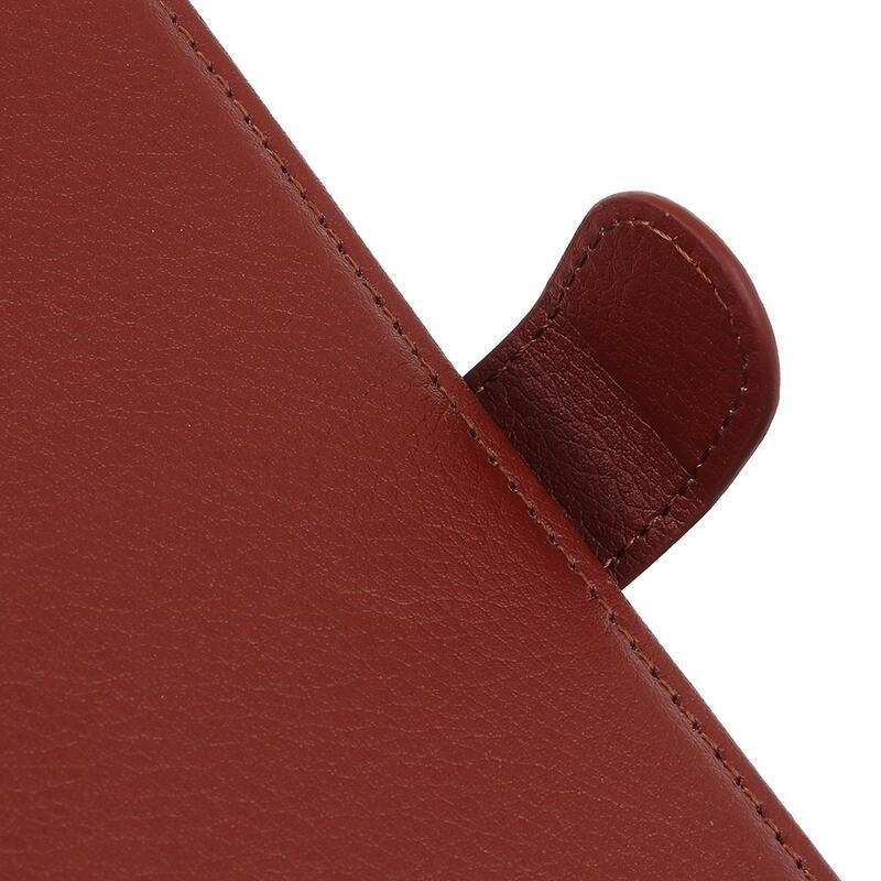 Litchi knížkové pouzdro na Xiaomi Mi 10T/Mi 10T Pro - hnědé