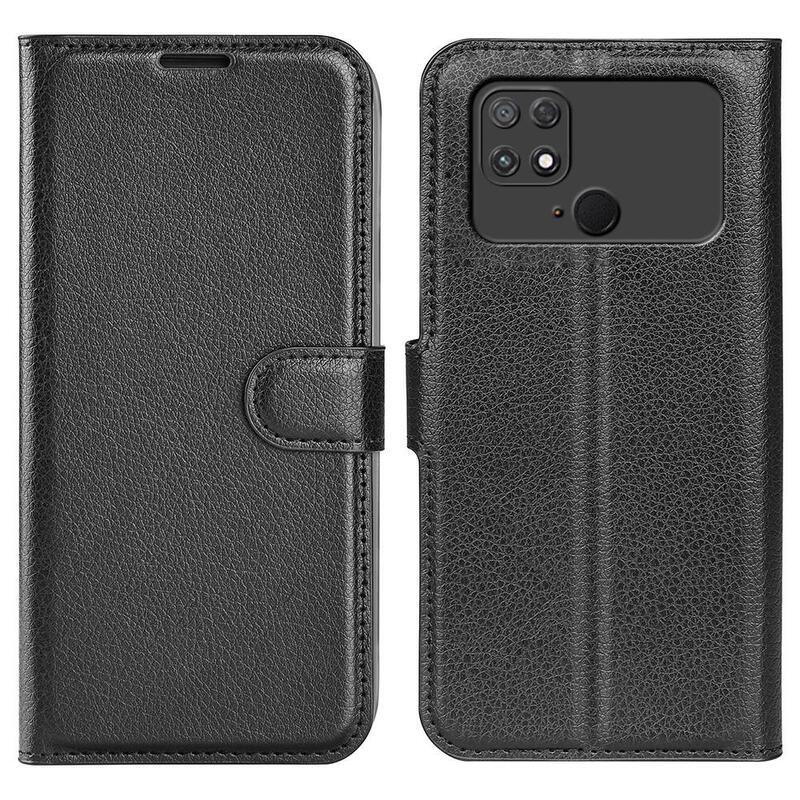 Litchi knížkové pouzdro na Xiaomi Poco C40 - černé