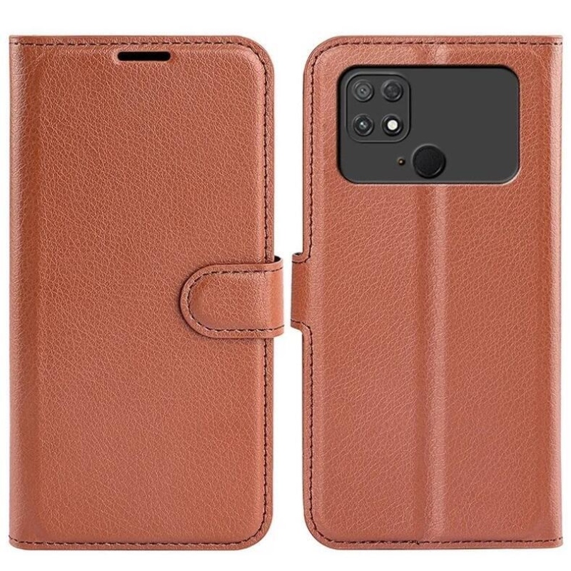 Litchi knížkové pouzdro na Xiaomi Poco C40 - hnědé