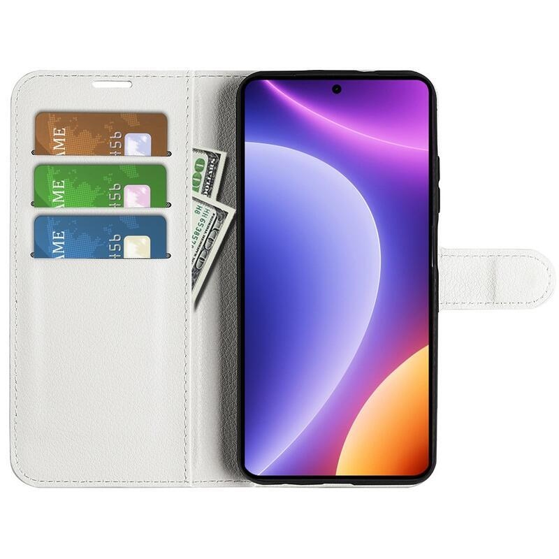 Litchi knížkové pouzdro na Xiaomi Poco F5 - bílé