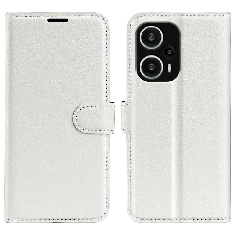 Litchi knížkové pouzdro na Xiaomi Poco F5 - bílé