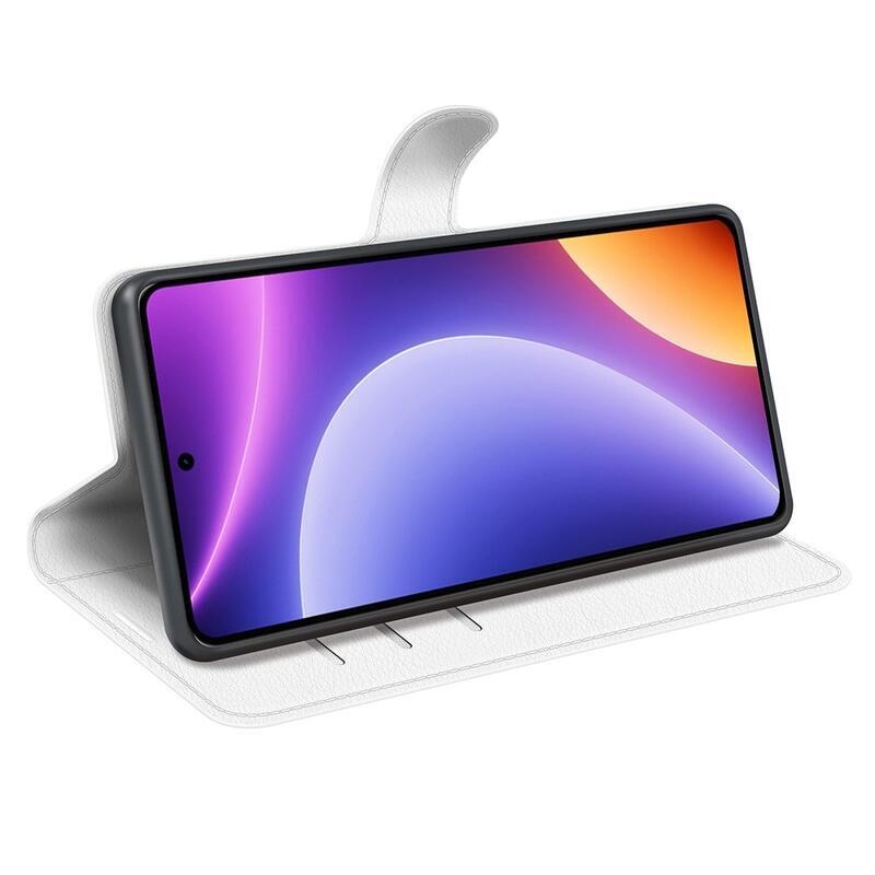 Litchi knížkové pouzdro na Xiaomi Poco F5 - bílé