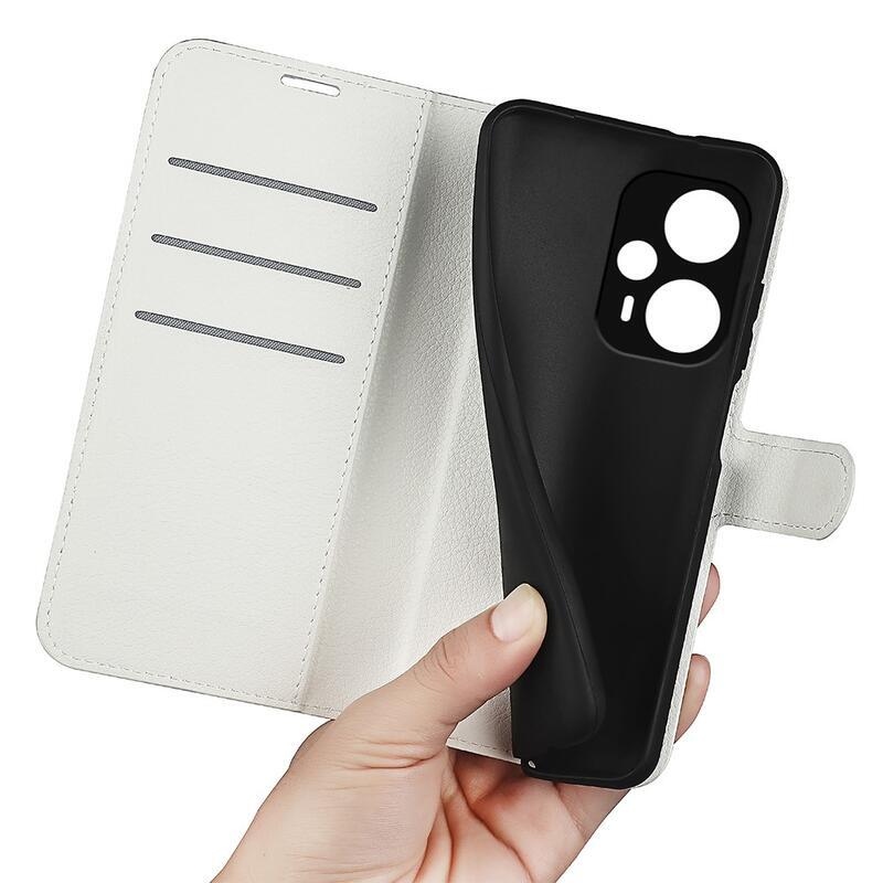 Litchi knížkové pouzdro na Xiaomi Poco F5 - bílé