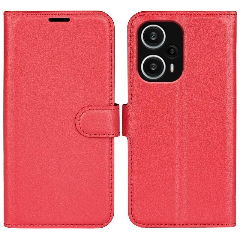 Litchi knížkové pouzdro na Xiaomi Poco F5 - červené