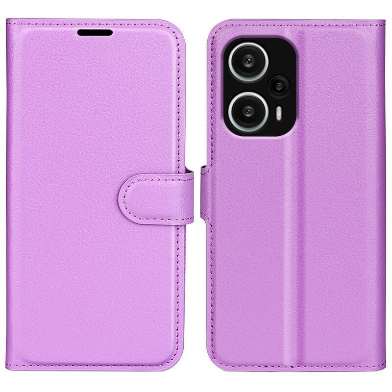 Litchi knížkové pouzdro na Xiaomi Poco F5 - fialové