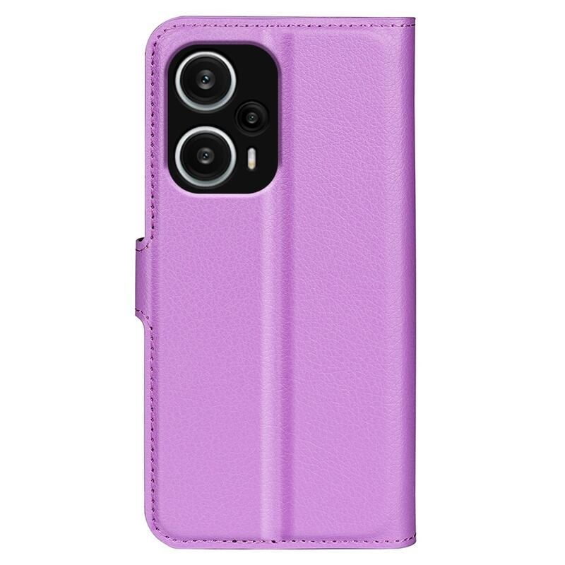 Litchi knížkové pouzdro na Xiaomi Poco F5 - fialové