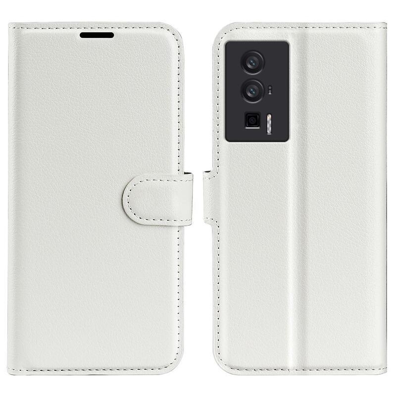 Litchi knížkové pouzdro na Xiaomi Poco F5 Pro - bílé
