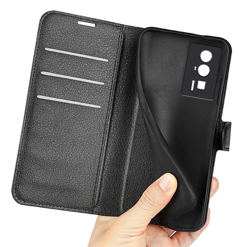 Litchi knížkové pouzdro na Xiaomi Poco F5 Pro - černé