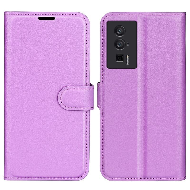 Litchi knížkové pouzdro na Xiaomi Poco F5 Pro - fialové
