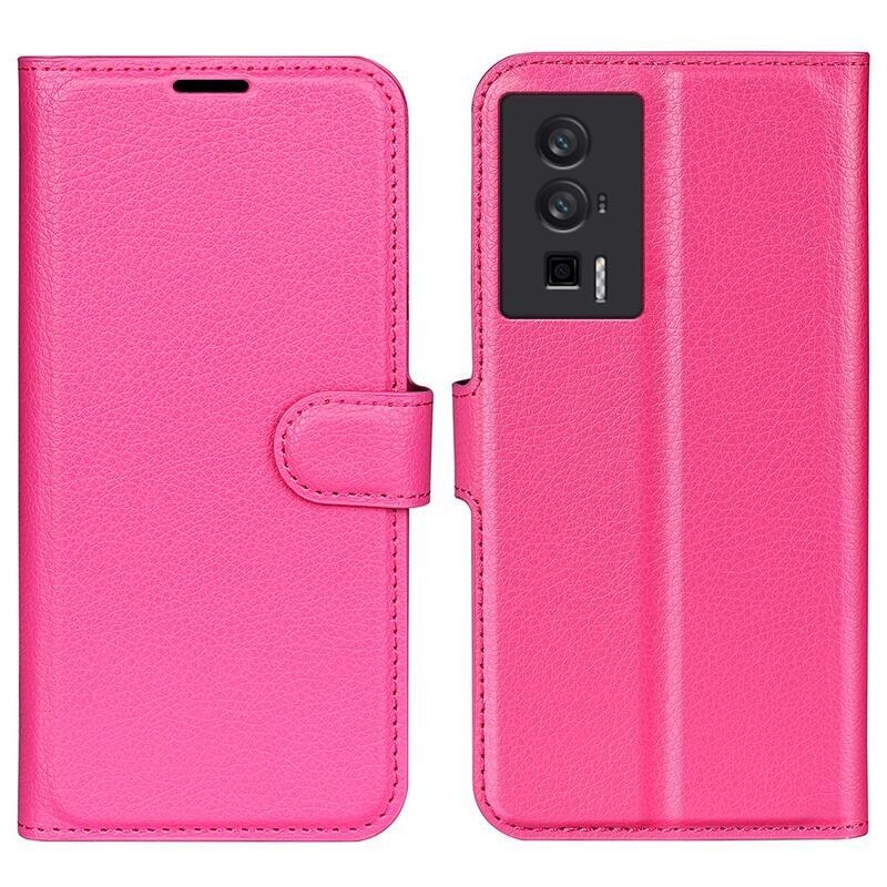 Litchi knížkové pouzdro na Xiaomi Poco F5 Pro - rose