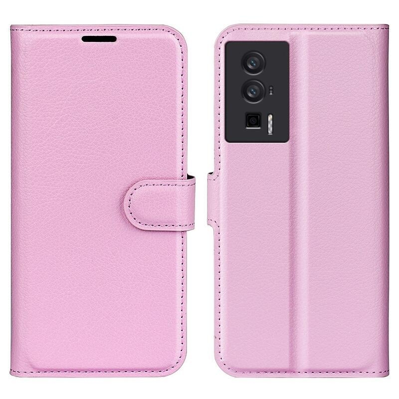 Litchi knížkové pouzdro na Xiaomi Poco F5 Pro - růžové