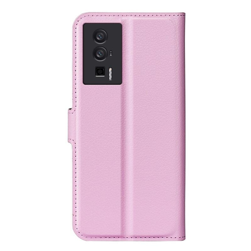 Litchi knížkové pouzdro na Xiaomi Poco F5 Pro - růžové