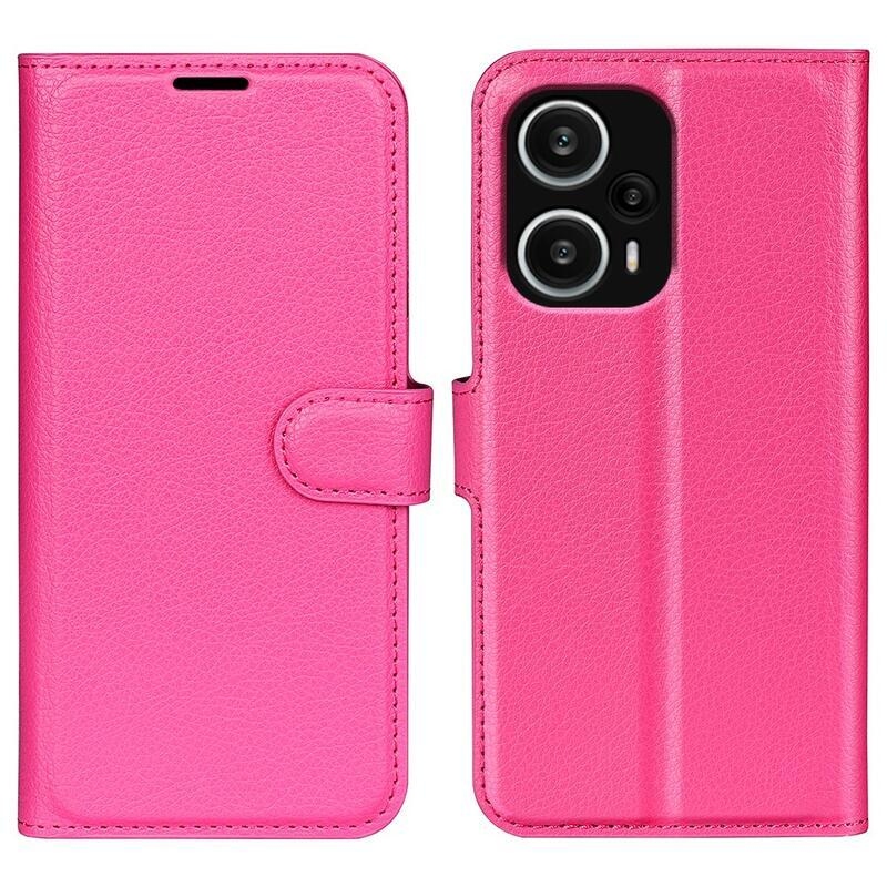 Litchi knížkové pouzdro na Xiaomi Poco F5 - rose