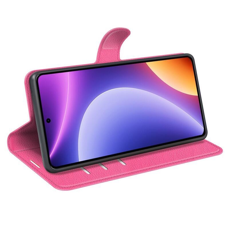Litchi knížkové pouzdro na Xiaomi Poco F5 - rose