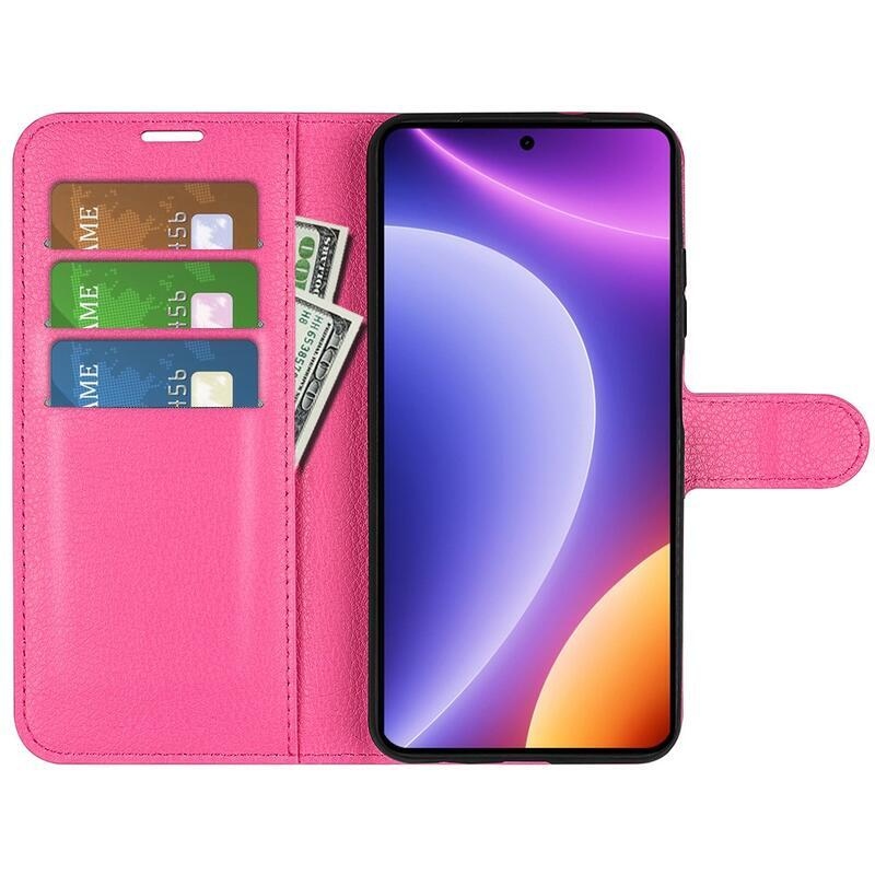 Litchi knížkové pouzdro na Xiaomi Poco F5 - rose