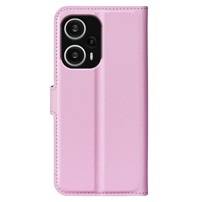 Litchi knížkové pouzdro na Xiaomi Poco F5 - růžové