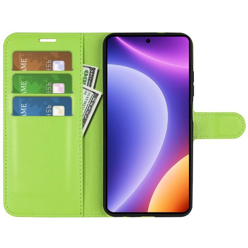Litchi knížkové pouzdro na Xiaomi Poco F5 - zelené