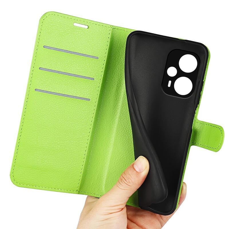 Litchi knížkové pouzdro na Xiaomi Poco F5 - zelené