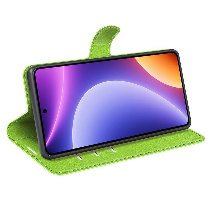 Litchi knížkové pouzdro na Xiaomi Poco F5 - zelené