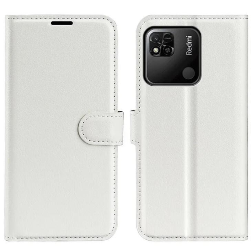Litchi knížkové pouzdro na Xiaomi Redmi 10A - bílé