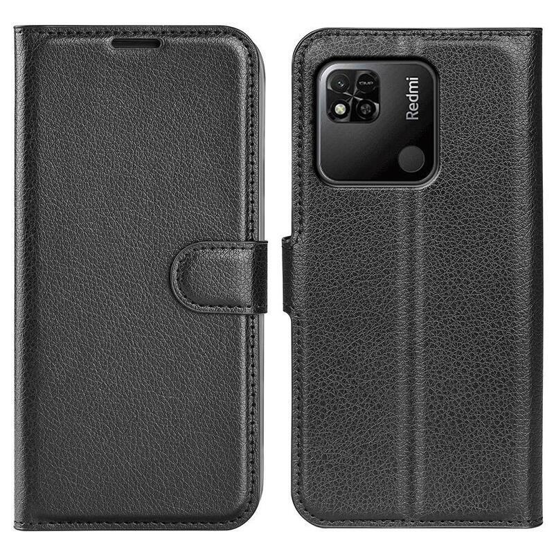 Litchi knížkové pouzdro na Xiaomi Redmi 10A - černé