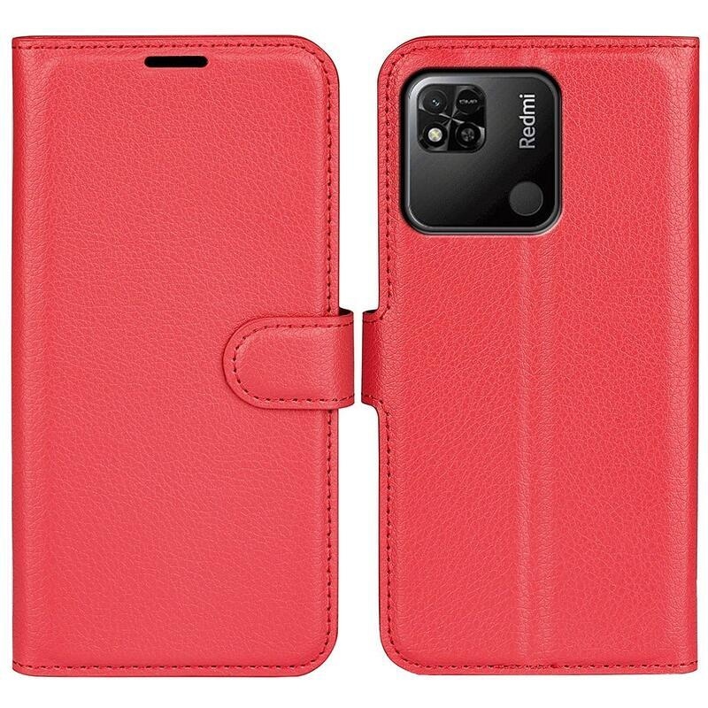 Litchi knížkové pouzdro na Xiaomi Redmi 10A - červené