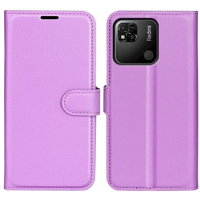 Litchi knížkové pouzdro na Xiaomi Redmi 10A - fialové