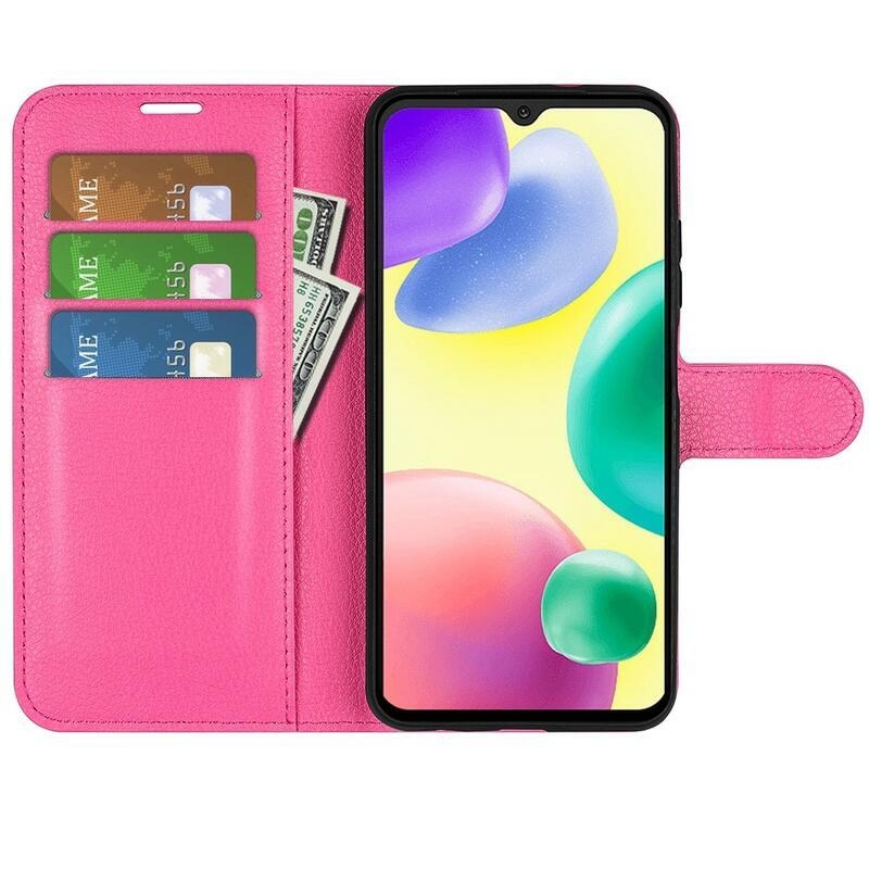 Litchi knížkové pouzdro na Xiaomi Redmi 10A - rose