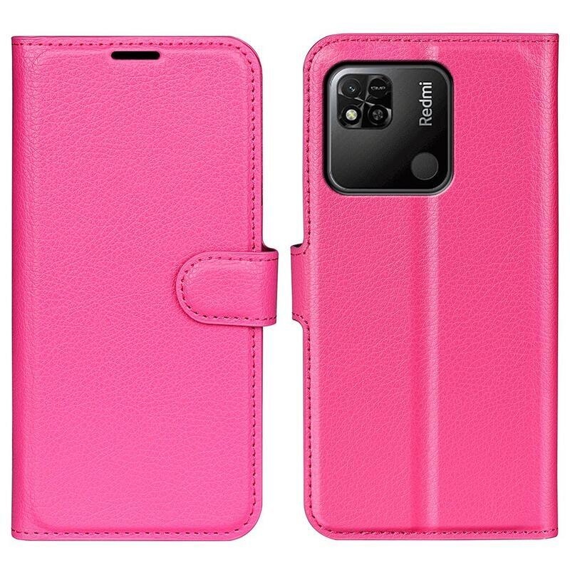 Litchi knížkové pouzdro na Xiaomi Redmi 10A - rose