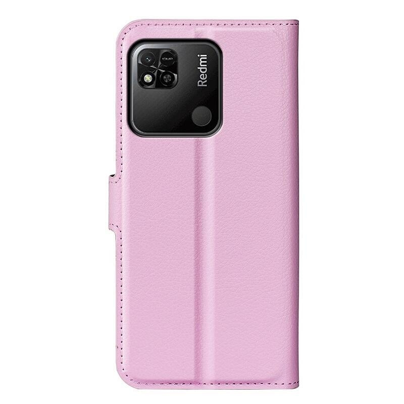 Litchi knížkové pouzdro na Xiaomi Redmi 10A - růžové