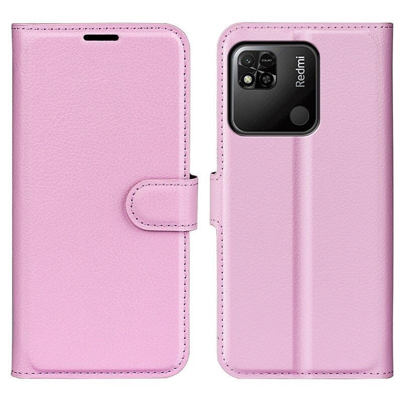 Litchi knížkové pouzdro na Xiaomi Redmi 10A - růžové