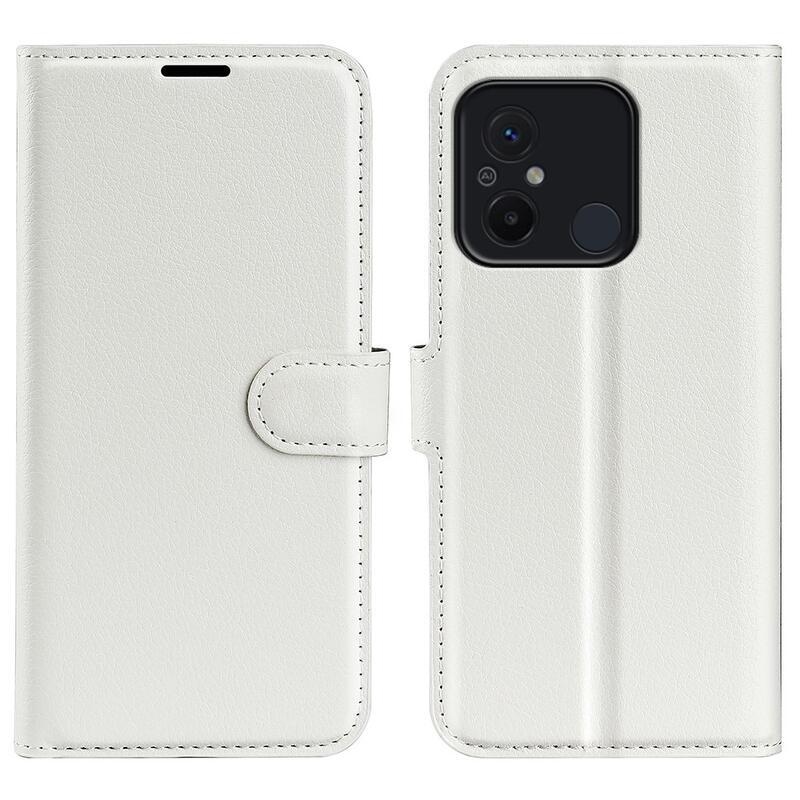 Litchi knížkové pouzdro na Xiaomi Redmi 12C - bílé
