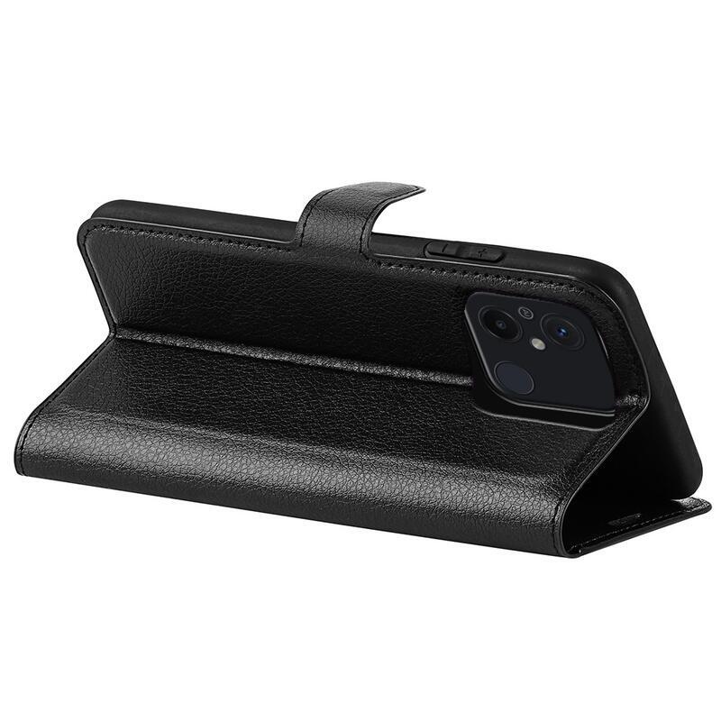 Litchi knížkové pouzdro na Xiaomi Redmi 12C - černé