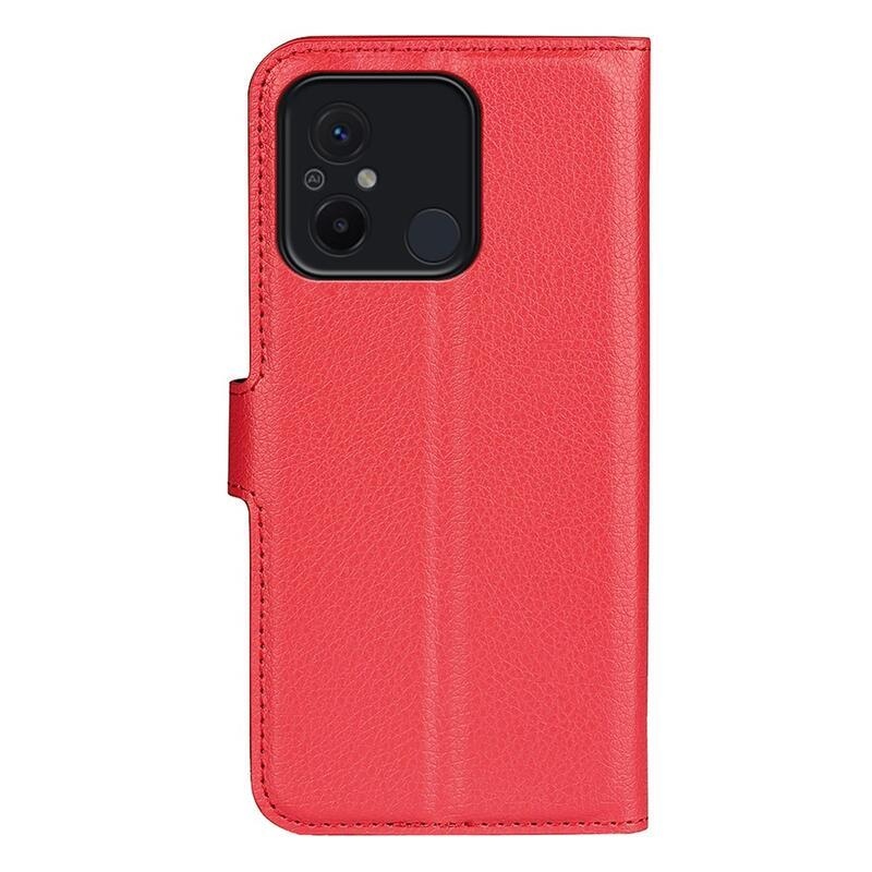 Litchi knížkové pouzdro na Xiaomi Redmi 12C - červené