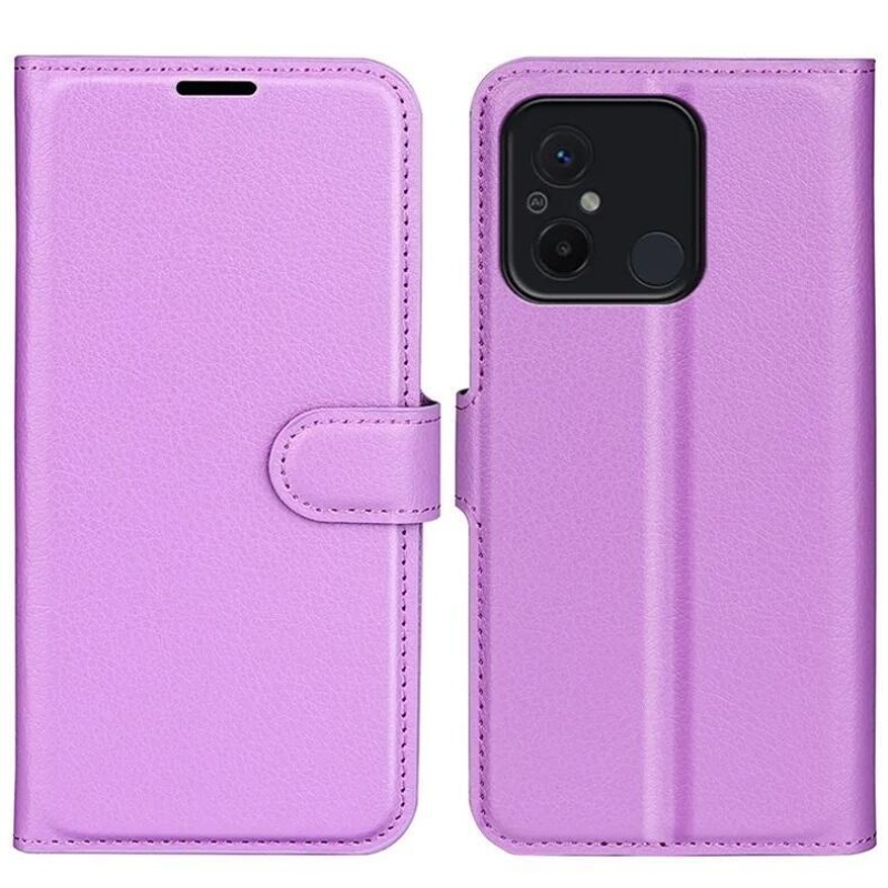 Litchi knížkové pouzdro na Xiaomi Redmi 12C - fialové
