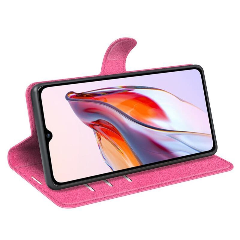 Litchi knížkové pouzdro na Xiaomi Redmi 12C - rose